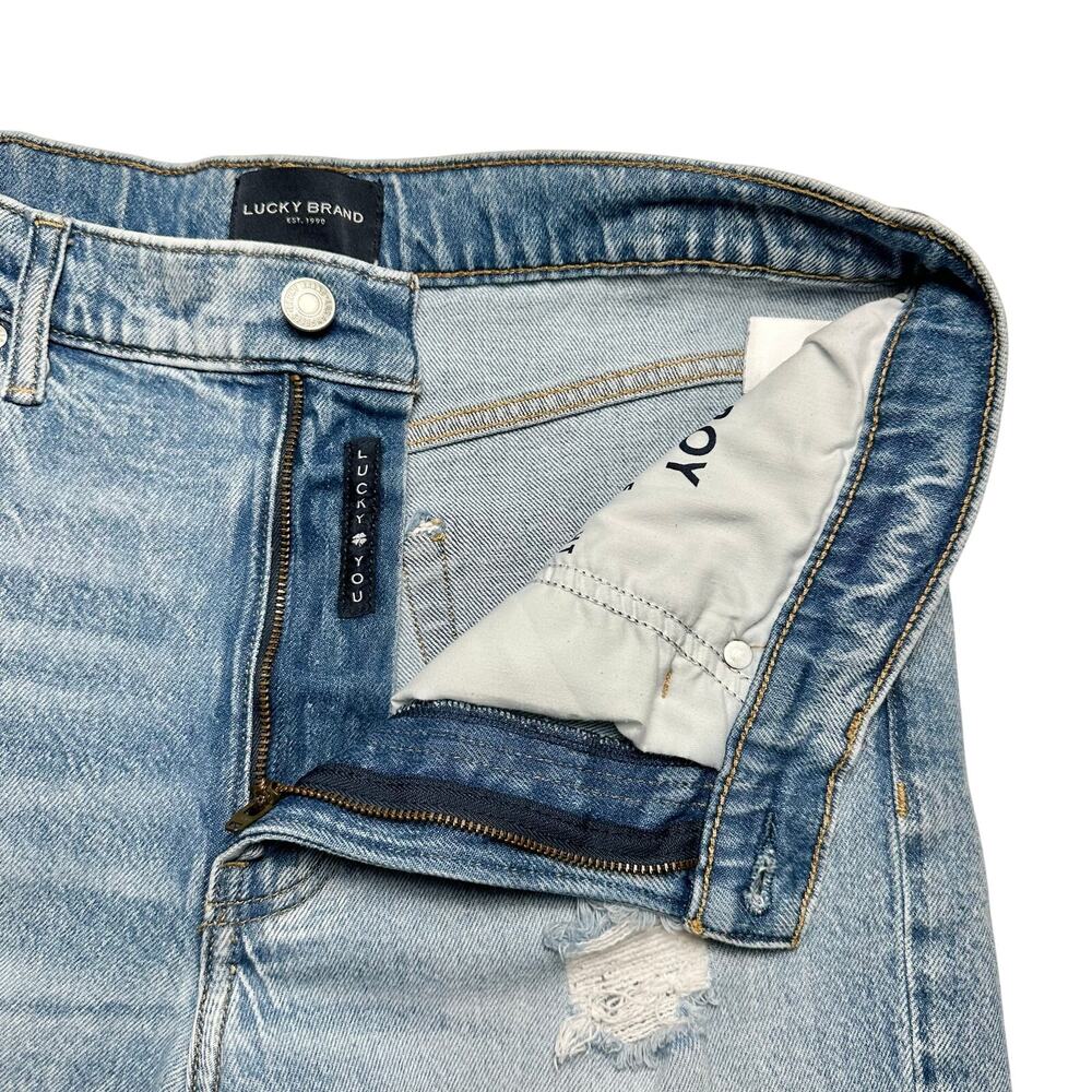 Lucky Brand | Women | Boy Distressed Mid Rise Relaxed Straight Leg Jeans | 30 R - Picture 11 of 16